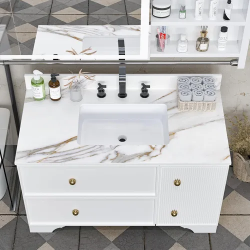 Miniatura 8 de Belly - Salpicadura lateral dorada para tocador de baño, solo accesorio a juego