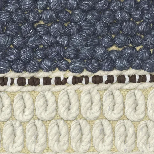 Miniatura 12 de SIMPLIHOME Grady Puf cuadrado – 18 pulgadas de ancho x 14 pulgadas de alto lana y algodón tejido a mano otomano en azul y natural, reposapiés