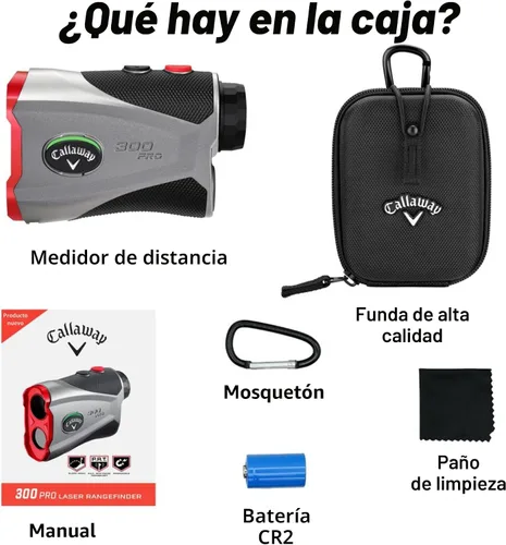 Miniatura 9 de Callaway 300 Pro - Telémetro de golf de pendiente láser, mejorado, modelo 2021 - Ahora con funciones añadidas Rojo