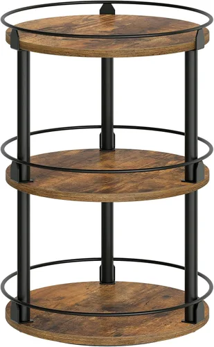 Miniatura 15 de YATINEY Lazy Susan SR22BR - Organizador giratorio para especias, organizador de platos giratorios de 2 niveles, soporte industrial para especias