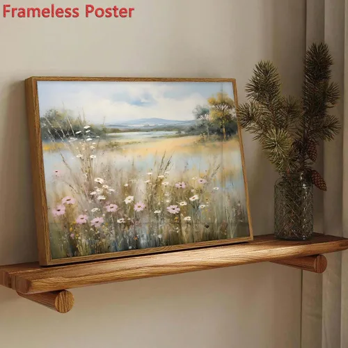 Miniatura 6 de BACKYMRJCART Arte de pared de paisaje vintage, pinturas de flores silvestres, paisaje de flores silvestres, 16 x 24 pulgadas, sin marco