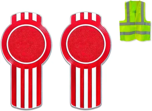 Insignia de logotipo de parrilla de capó para semirremolque (número de fabricante: L53-1002-10) - Juego de 2 piezas - Parrilla de cromo brillante y