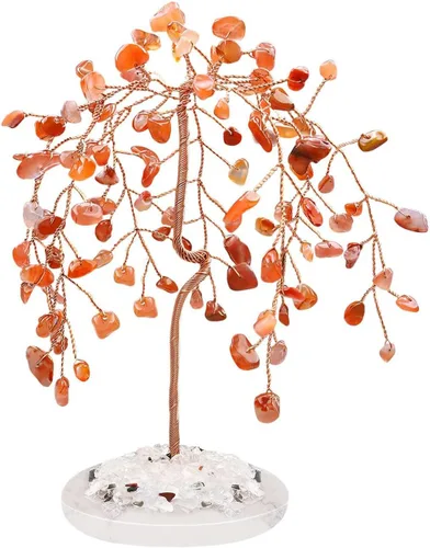 Miniatura 8 de LAIDANLA Árbol de cristal curativo natural de amatista, base de ágata de dinero Reiki, alambre de cobre, vida Feng Shui, energía para el hogar