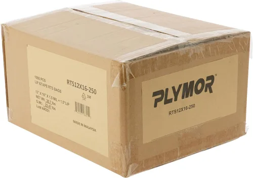 Miniatura 2 de Plymor Bolsas de polietileno con cinta adhesiva permanente y advertencia de asfixia, 12 x 16 pulgadas (caja de 1000) listas para enviar