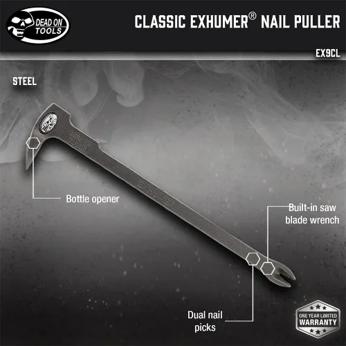 Miniatura 2 de Dead On Tools EX9CL - Extractor de uñas Exhumer de 10-5/8 pulgadas, color plateado