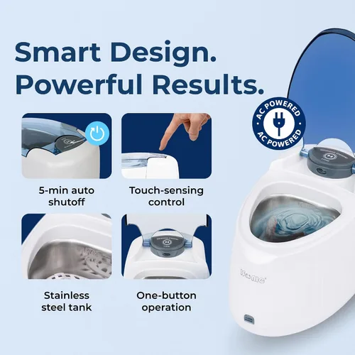 Miniatura 5 de iSonic Limpiador ultrasónico de dentadura/alineador/retenedor para todos los aparatos dentales y de la apnea del sueño (F3900)