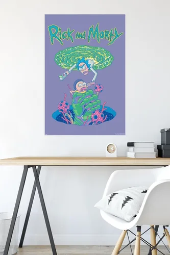 Miniatura 4 de Trends International Rick And Morty - Póster de pared de otoño portal, 22.375 x 34 pulgadas, versión sin marco
