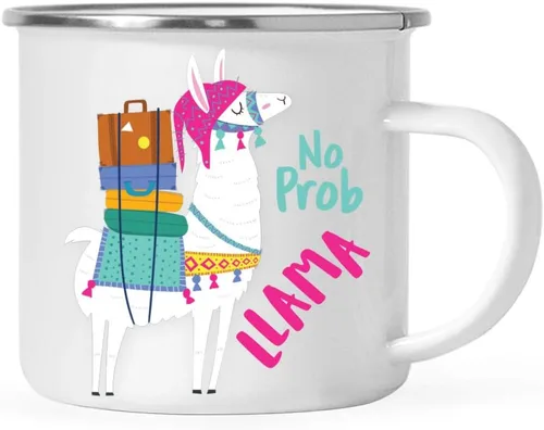Miniatura 33 de Andaz Press Taza de café de acero inoxidable con temática de alpaca de 11 onzas, regalo de broma, colorido gráfico de llama bohemio, 1 paquete, taza