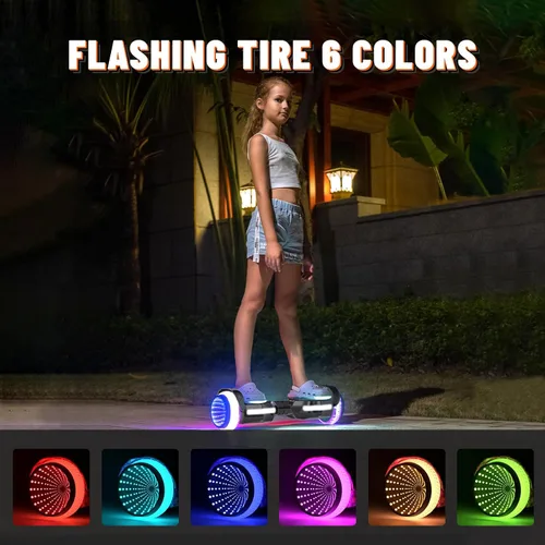 Miniatura 2 de SIMATE Patinete, ruedas LED coloridas iluminadas, altavoces Bluetooth y APP, motores duales de 250W, velocidad máxima de 8.5 mph y alcance máximo