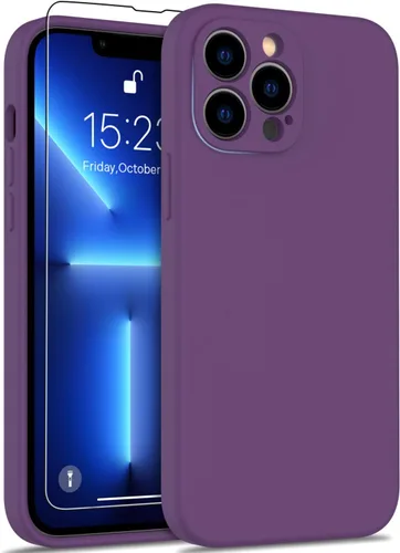 Miniatura 44 de DEENAKIN Funda de silicona compatible con iPhone 12 con protector de pantalla, mejora la protección de la cámara, funda protectora suave y flexible