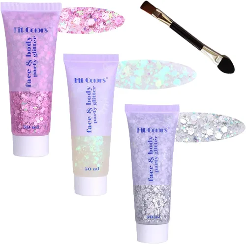 Miniatura 44 de Gel con purpurina para el cuerpo y la cara: Accesorios para conciertos de cantantes, disco, festival, rave, maquillaje con purpurina facial, 150 ml