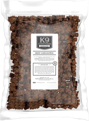 K9 Connoisseur Golosinas de pulmón de res para perros de entrenamiento, todo natural y magro, hecho en Estados Unidos, ingrediente único, golosinas