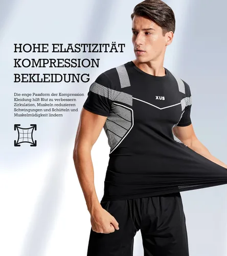 Miniatura 5 de BOOMCOOL 5 piezas de ropa de gimnasio para hombres, conjuntos de entrenamiento
