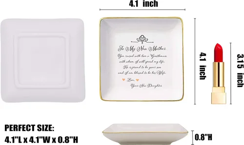 Miniatura 5 de Topthink You Raised With Love A Gentleman - Soporte de cerámica para joyas, plato y bandeja para baratijas, regalos para la madre del novio, regalos