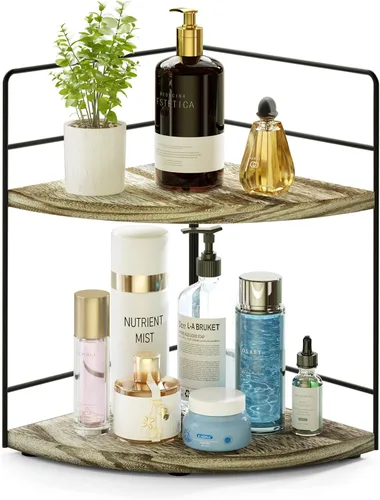 Miniatura 6 de ZGO Organizador de Baño de 3 Niveles - Organizador de Encimera y Esquina, Almacenamiento de Maquillaje y Cuidado de la Piel, Estante de Encimera