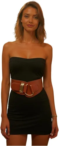 Miniatura 75 de TFJ - Cinturón ancho de moda para mujer, cintura alta, hebilla de gancho de metal dorado, talla XS, S, M, L, XL
