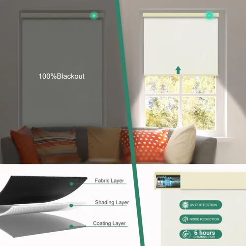 Miniatura 2 de Persianas motorizadas con control remoto [motor 100% opacas y silencioso] Persianas inteligentes compatibles con Alexa Google HomeKit, persianas