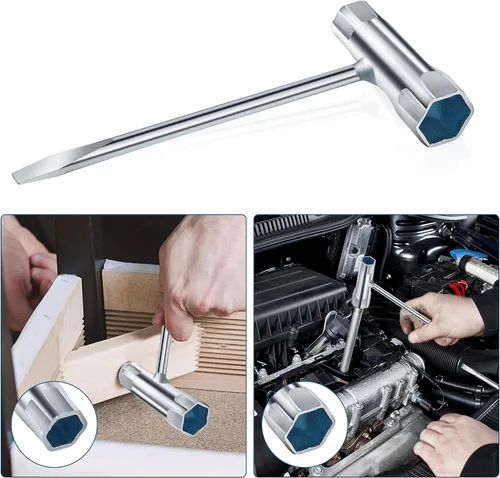 Miniatura 5 de Paquete de 4 llaves de sierra, llave de motosierra de 0.512 x 0.748 in, llave de bujía para motosierra Stihl Husqvarna, desmontaje mecánico