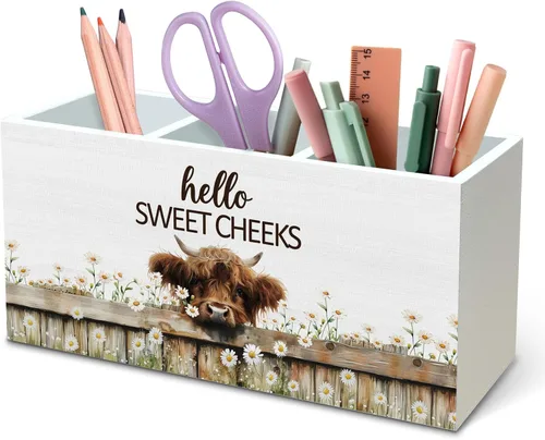 Miniatura 10 de DILSJ Organizador inspirador de 2 compartimentos para lápices, organizador para escritorio, amantes de los pollos regalos para mujeres, Live Like
