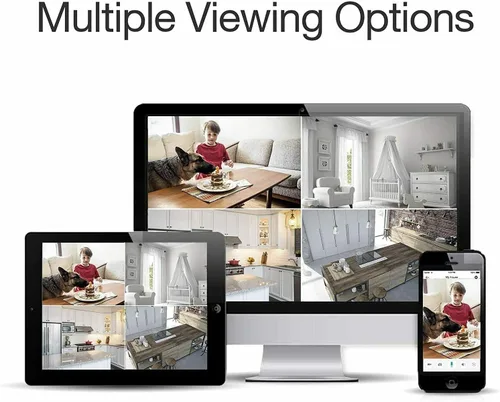 Miniatura 6 de Zmodo 1080p Paquete de 3 mini cámaras WiFi, audio bidireccional, monitor de bebé de video, negro con blanco, 3 unidades (paquete de 1)