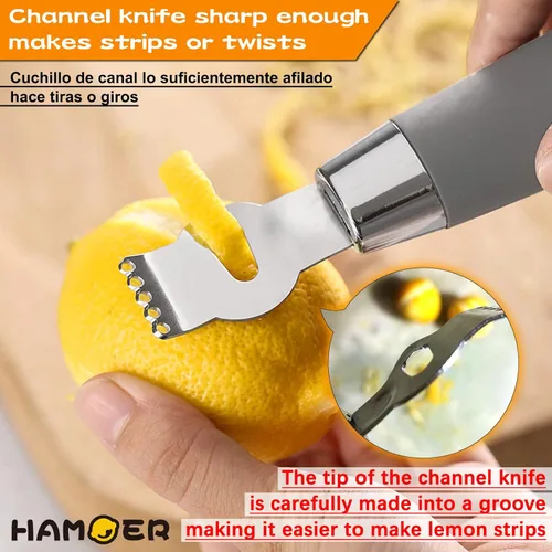 Miniatura 3 de Herramienta Rallador de Cítricos y Limón para KitchenAid - Cuchillo raspador con surcos múltiples y canal, hoja de acero inoxidable y mango curvo