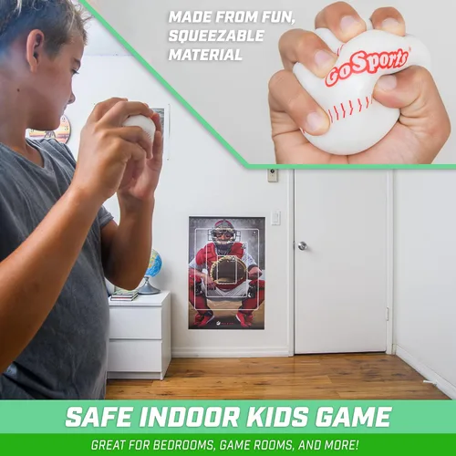 Miniatura 4 de GoSports Pitch N' Stick Kids Baseball Pitching Game - Choose Between Wall Poster Game Set or 4 Replacement Sticky Ball Baseballs