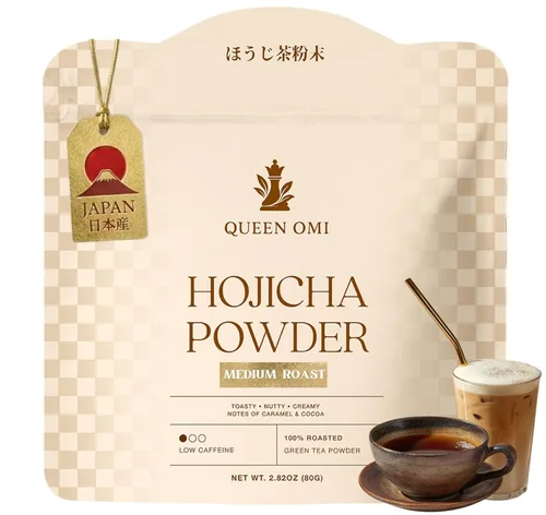 Miniatura 10 de Polvo orgánico de Hojicha Polvo de té verde tostado japonés Kyoto Uji, Japón Bajo en cafeína, molido a piedra, tostado oscuro Alternativa al