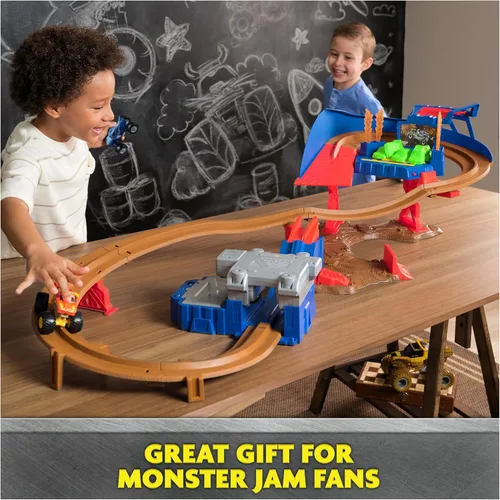 Miniatura 13 de Monster Jam, Set de Mini Lanzaderas, Incluye Monster Mutt y Earth Shaker, Camiones Monstruo de Metal a Escala 1:87, Juguetes para Niños de 3, 4, 5
