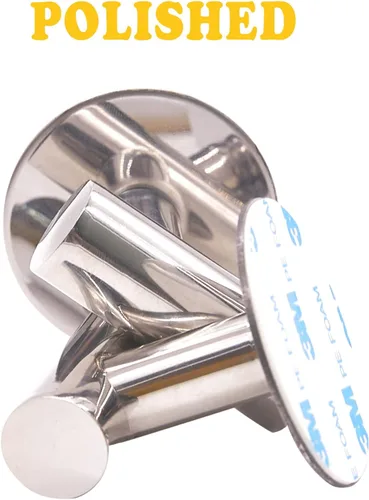 Miniatura 2 de Ganchos de pared adhesivos negros mate, paquete de 2 unidades, ganchos adhesivos resistentes para toallas de baño, puerta de cocina, gancho