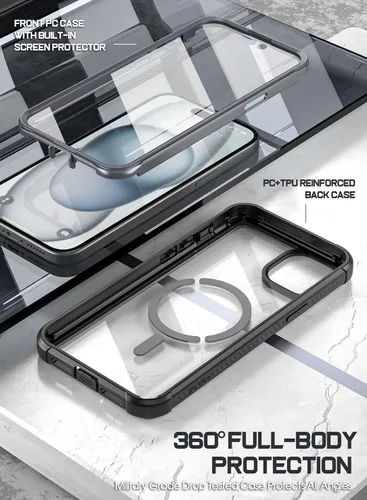 Miniatura 2 de Poetic Guardian MagPro - Funda para iPhone 15 Plus de 6.7 pulgadas, [compatible con MagSafe], [probada en caídas de grado militar de 20 pies], Negro
