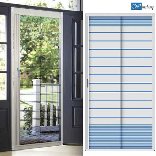 Miniatura 9 de Corte personalizado a medida, [azul, normal, 31 pulgadas de ancho x 83 pulgadas de alto], red retráctil de aluminio para puerta delantera, malla