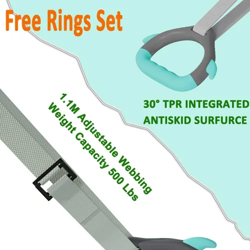 Miniatura 6 de GLANT Barra de gimnasia para niños con juego de anillos, 7 alturas ajustables, fácil de plegar, barra de entrenamiento de gimnasia para niños