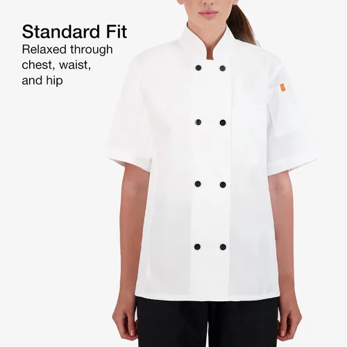 Miniatura 5 de Happy Chef Signature V2 - Abrigo de chef ligero de manga corta para mujer