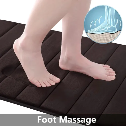 Miniatura 2 de Buganda Tapete de baño de espuma viscoelástica, 70 x 24 pulgadas, ultra suave y antideslizante, absorbente de agua y lavable a máquina, tapete