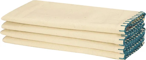 Miniatura 5 de Native Fab Servilletas decorativas de tela bordada 100% algodón, juego de 4 unidades, suaves, absorbentes, lavables, servilletas de mesa