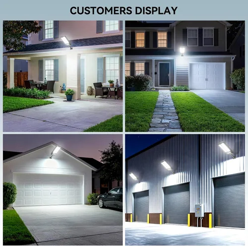 Miniatura 8 de VOOJOY Luces solares de calle de 5000 W para exteriores, luz solar de 7000 K para exteriores, luz de calle LED del atardecer al amanecer, lámpara
