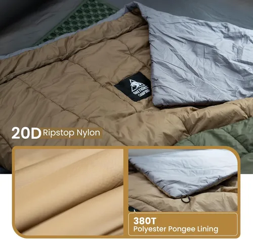 Miniatura 5 de OneTigris Featherlite Colcha Ultraligera para Dormir, Pesa 35oz, Colcha Superior Cálida para Hamaca 40 Grados, con Caja para Pies, Perfecta