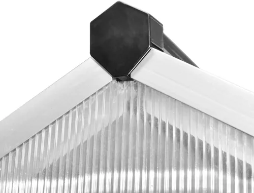Miniatura 5 de vidaXL Amplio invernadero - 113.3 pies cuadrados - Paneles de aluminio reforzado y policarbonato resistente a los rayos UV con sistema de canalón