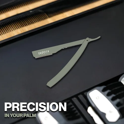 Miniatura 9 de Kit de navaja de afeitar recta profesional GRAVITY RAZORS – Ultra Exposición, incluye 10 hojas premium, 2mm expuestas, menta