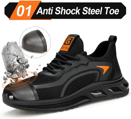 Miniatura 2 de Zapatos deportivos con punta de acero para hombre, zapatos ligeros para hombre, zapatos de trabajo cómodos, zapatos de seguridad con amortiguación
