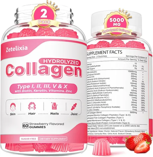 Miniatura 9 de Gomitas de colágeno de glutatión, gomitas de colágeno con vitamina C, suplemento de glutatión para mujeres, cabello, piel, uñas, músculos