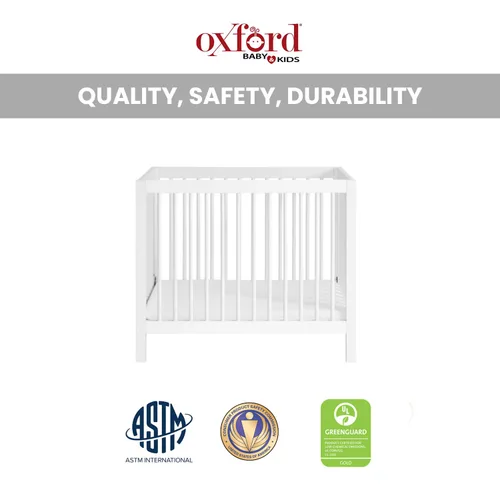 Miniatura 4 de Oxford Baby Essentials Island Mini cuna convertible 4 en 1 con husillos redondos, color blanco