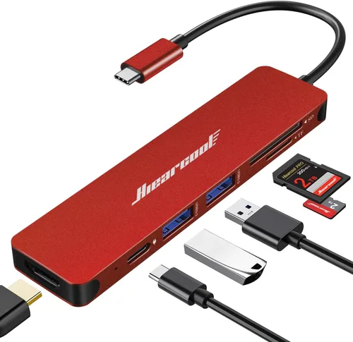 Miniatura 10 de Hiearcool Hub USB C para MacBook Air/Pro, adaptador USBC 7 en 1 multipuerto con adaptador HDMI 4K, estación de acoplamiento USB-C para portátiles