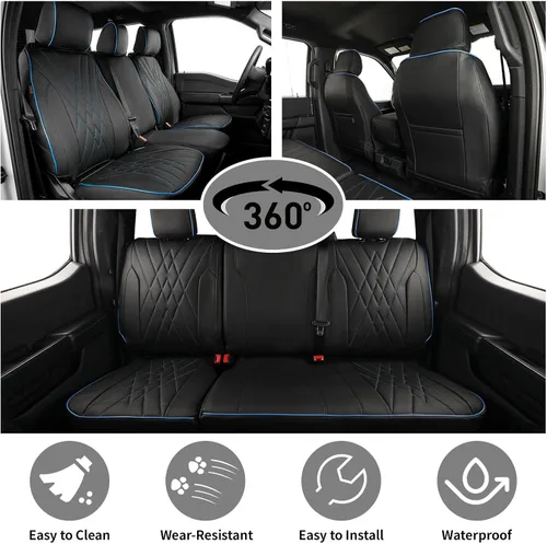 Miniatura 4 de EKR Fundas de asiento F150 personalizadas para Ford F-150 STX 2024-2026 y F150 XL/XLT/Tremor 2021-2026 y (Lightning) F-150 Pro/XLT/Flash 2022-2024