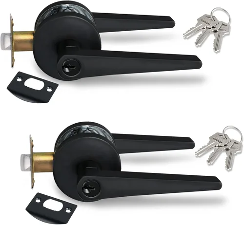 Miniatura 44 de MD8820-DB-BK-1P - Manija de puerta de privacidad sólida para dormitorio y baño, acabado negro mate