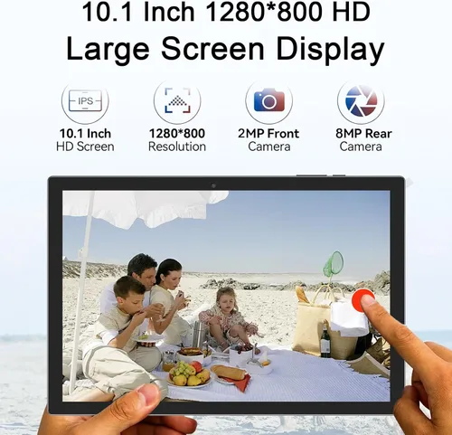 Miniatura 3 de Tablet Android 15, 10 pulgadas 8 GB RAM+64 GB ROM+1 TB Expand, procesador de cuatro núcleos de 1.8 GHz, tabletas 2 en 1