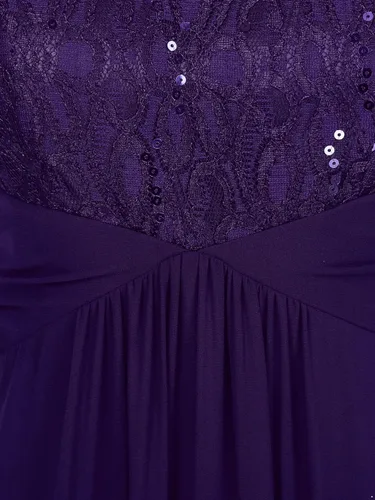 Miniatura 5 de CHICTRY Vestido largo de gasa para dama de honor con encaje floral para fiesta de noche
