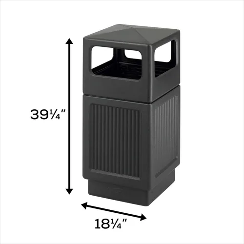 Miniatura 6 de Safco Canmeleon - Bote de basura comercial, 38 galones, para uso en interiores y exteriores, duradero y resistente a la intemperie, color negro