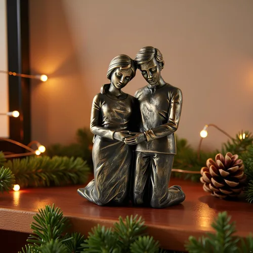 Miniatura 7 de Figura arrodillada de marido y esposa rezando, estatua de resina de 6.25 pulgadas, regalo religioso para parejas, decoración cristiana del hogar