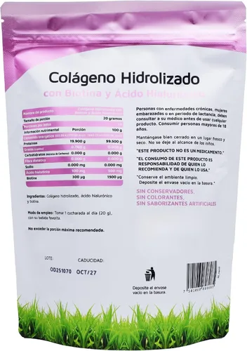Miniatura 2 de Vidanat Péptidos de colágeno puro hidrolizado con biotina y ácido hialurónico – Apoya la salud de la piel, el cabello, las uñas y las articulaciones